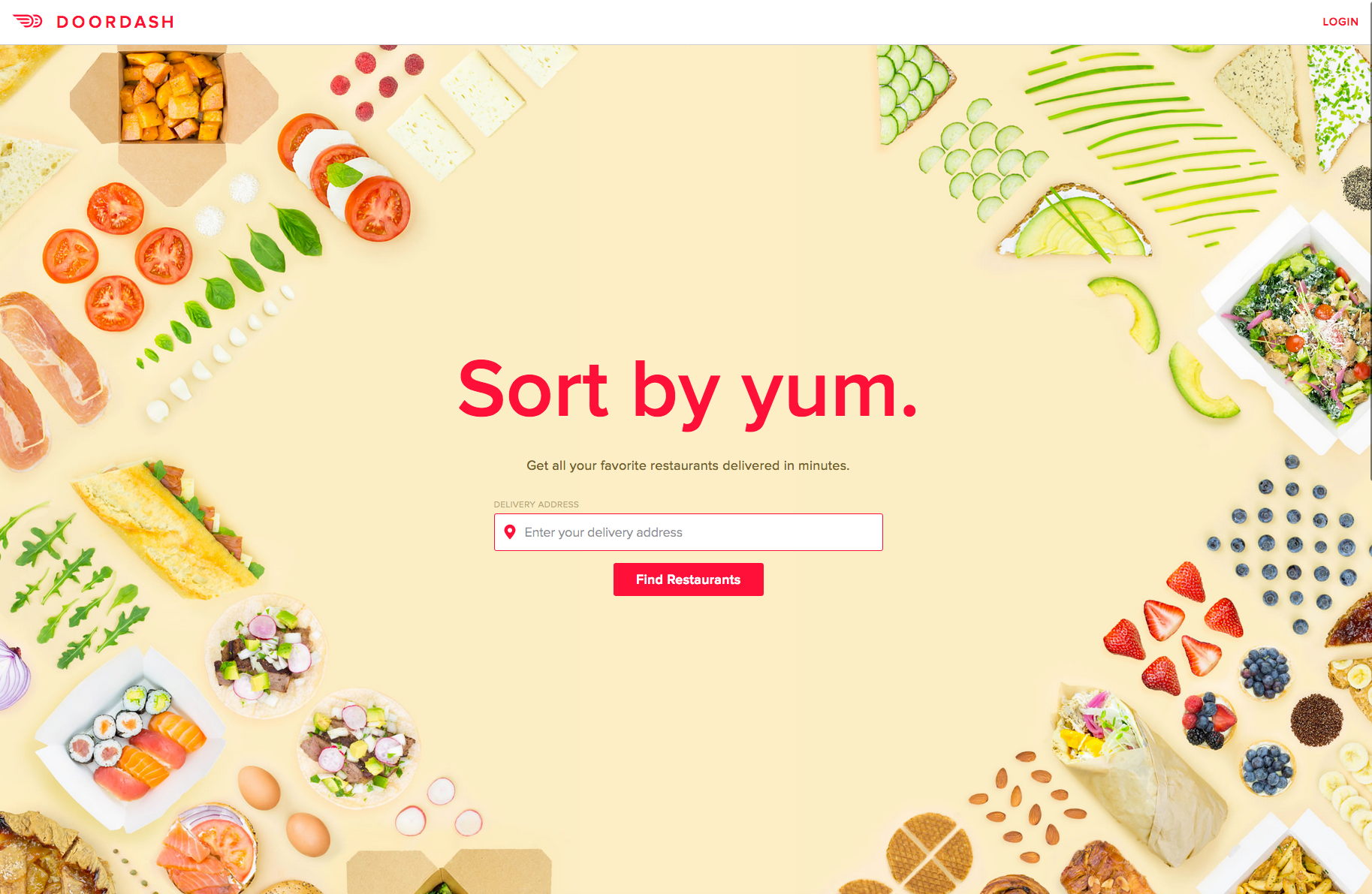 Door Dash - example of good website design