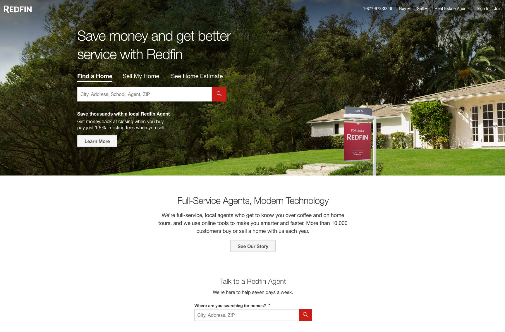 Redfin - example of good website design