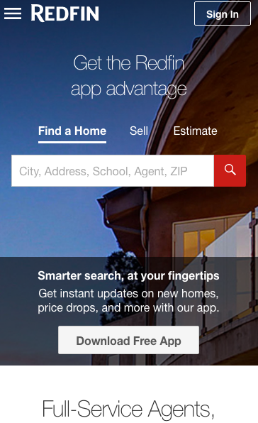redfin - example of good website design