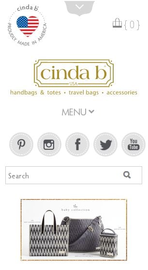 Cinda b display on a mobile device responsive design